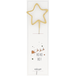 Bougie de Noël en forme d'étoile avec l'inscription "HO HO HO!"