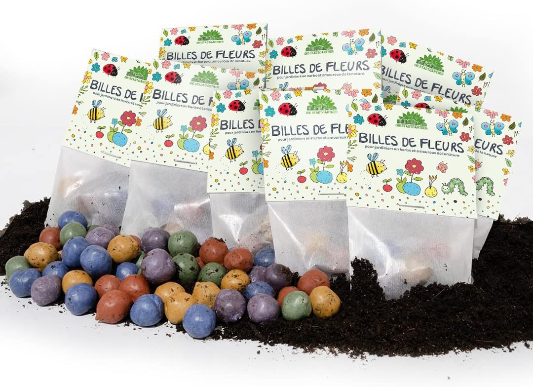 Lot de 10 billets de 5 fleurs colorées pour enfants