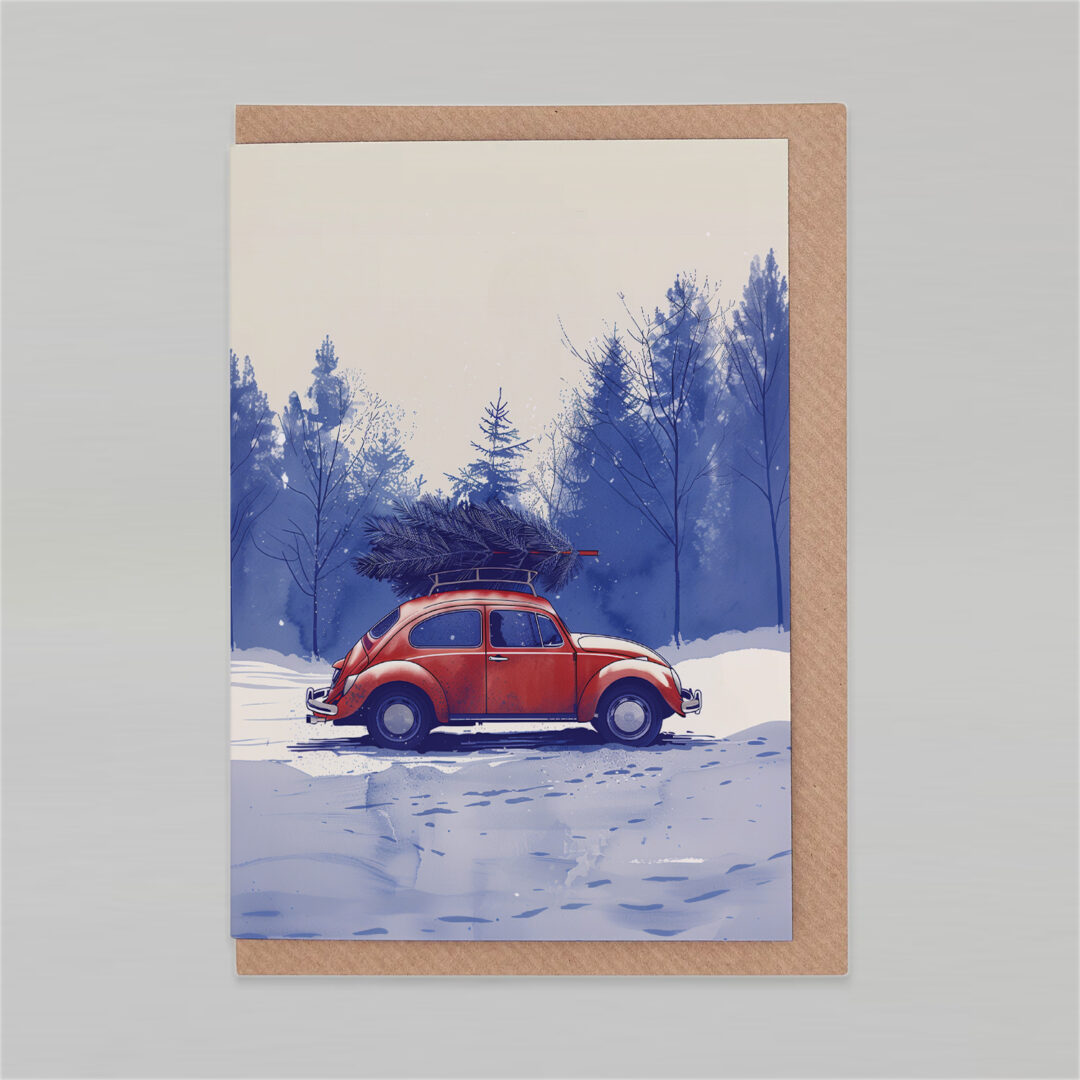 Carte de Noël « Achat d'arbre »