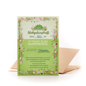 Parrainage de fleurs ouvert avec carte