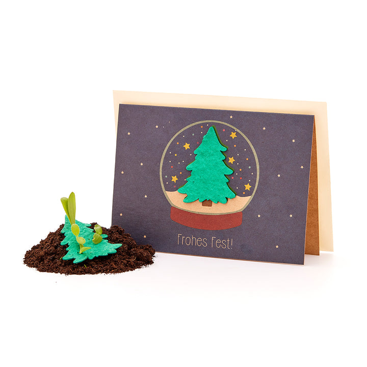 Carte de Noël avec papier ensemencé