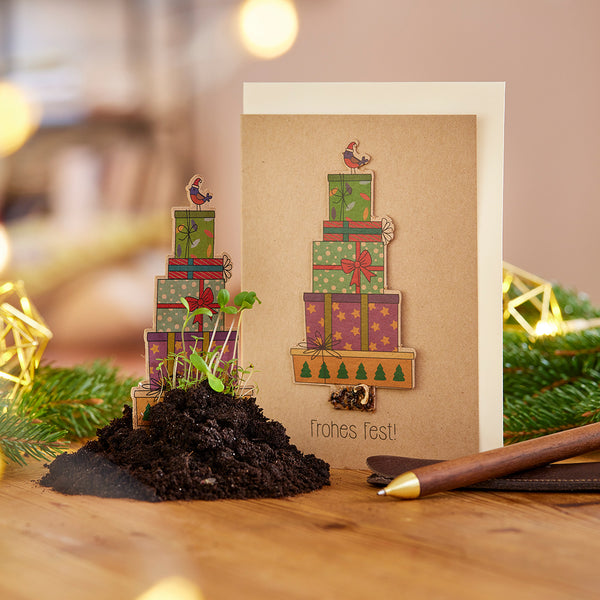 Carte de Noël avec cadeaux - texte « Joyeux Noël »