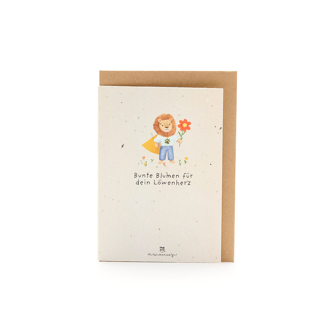 Carte de vœux pour la rentrée et début d'école - Lion