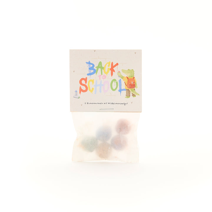 5 billes de fleurs dans un sachet pour la rentrée "Graffiti"