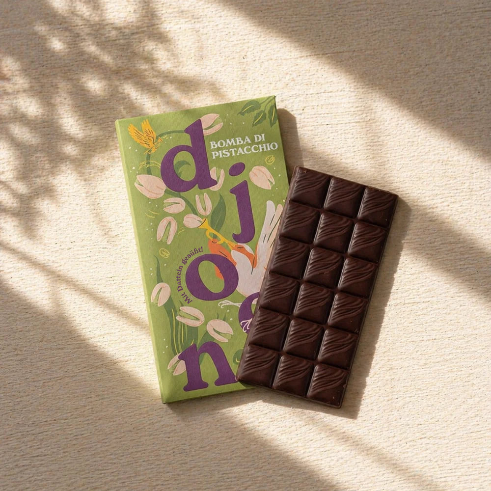 Chocolat aux dattes : Bomba di Pistacchio (Bio)