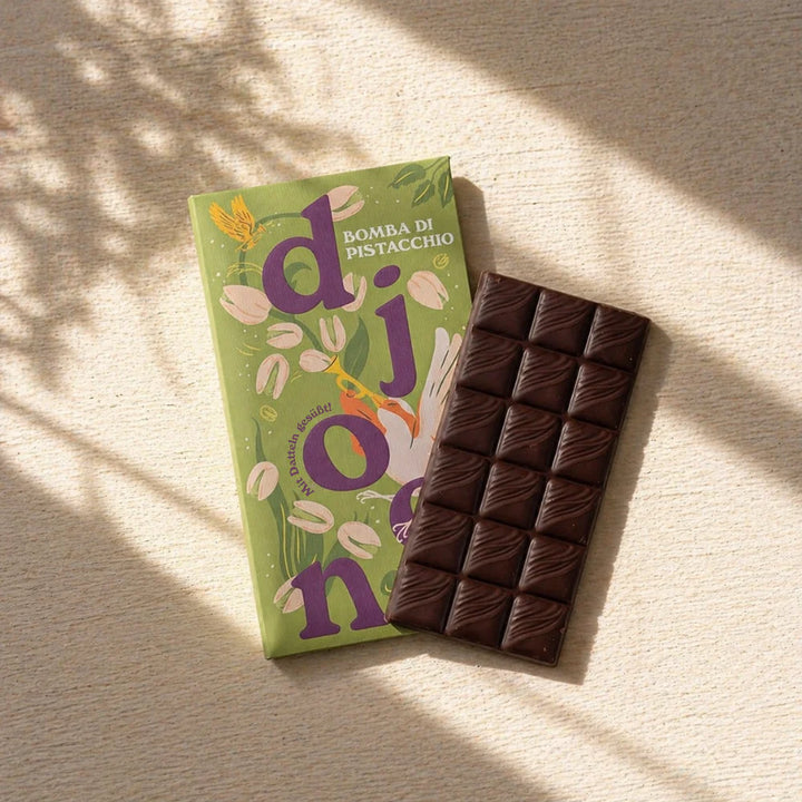Chocolat aux dattes : Bomba di Pistacchio (Bio)