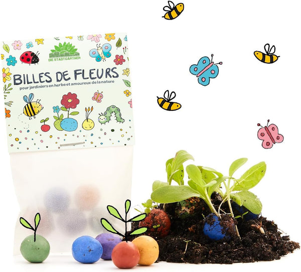 Lot de 10 billets de 5 fleurs colorées pour enfants