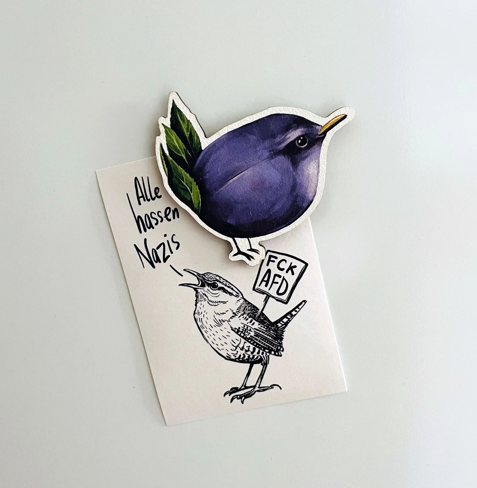 Aimant en bois Oiseaux Végétaux – Plum King