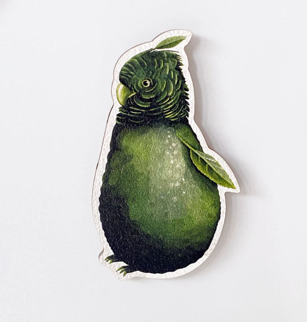 Aimant en bois oiseaux végétaux – avocat