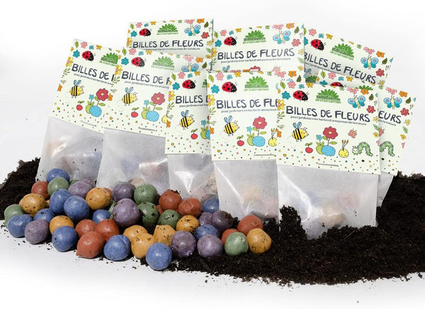 Lot de 10 billets de 5 fleurs colorées pour enfants