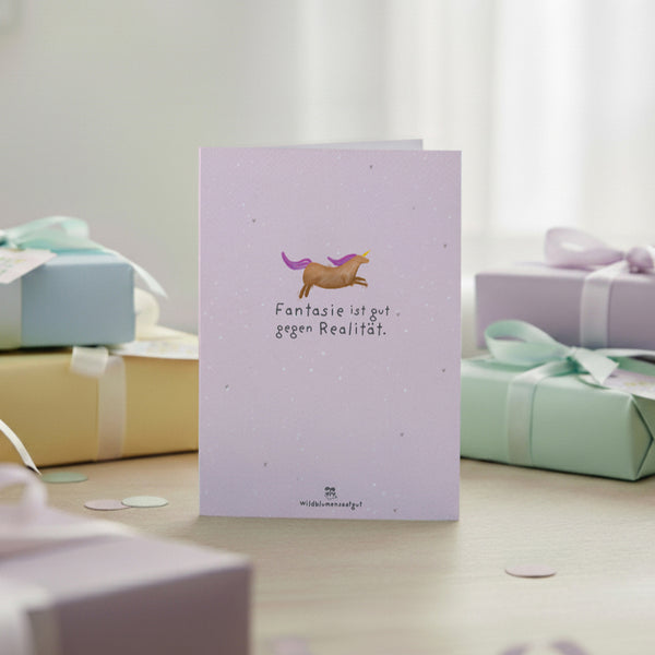 Carte de vœux - L'imagination est bonne contre la réalité