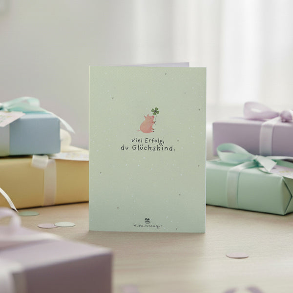 Carte de vœux - Bonne chance, enfant chanceux !