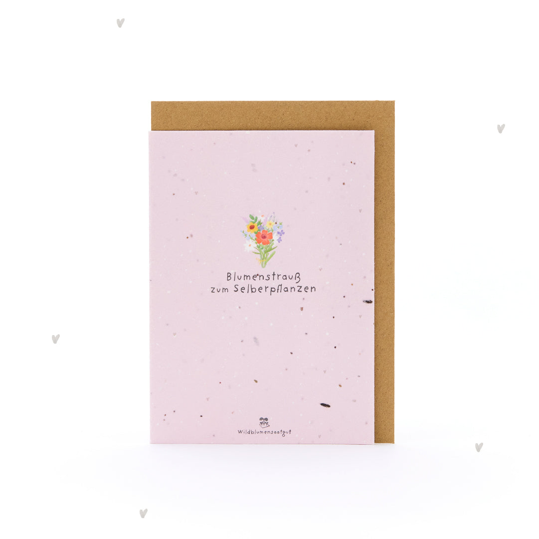 Carte de vœux - Bouquet de fleurs à planter soi-même