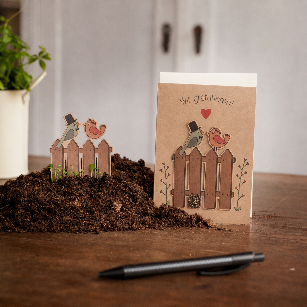 Carte de mariage « Mariage d'oiseaux »