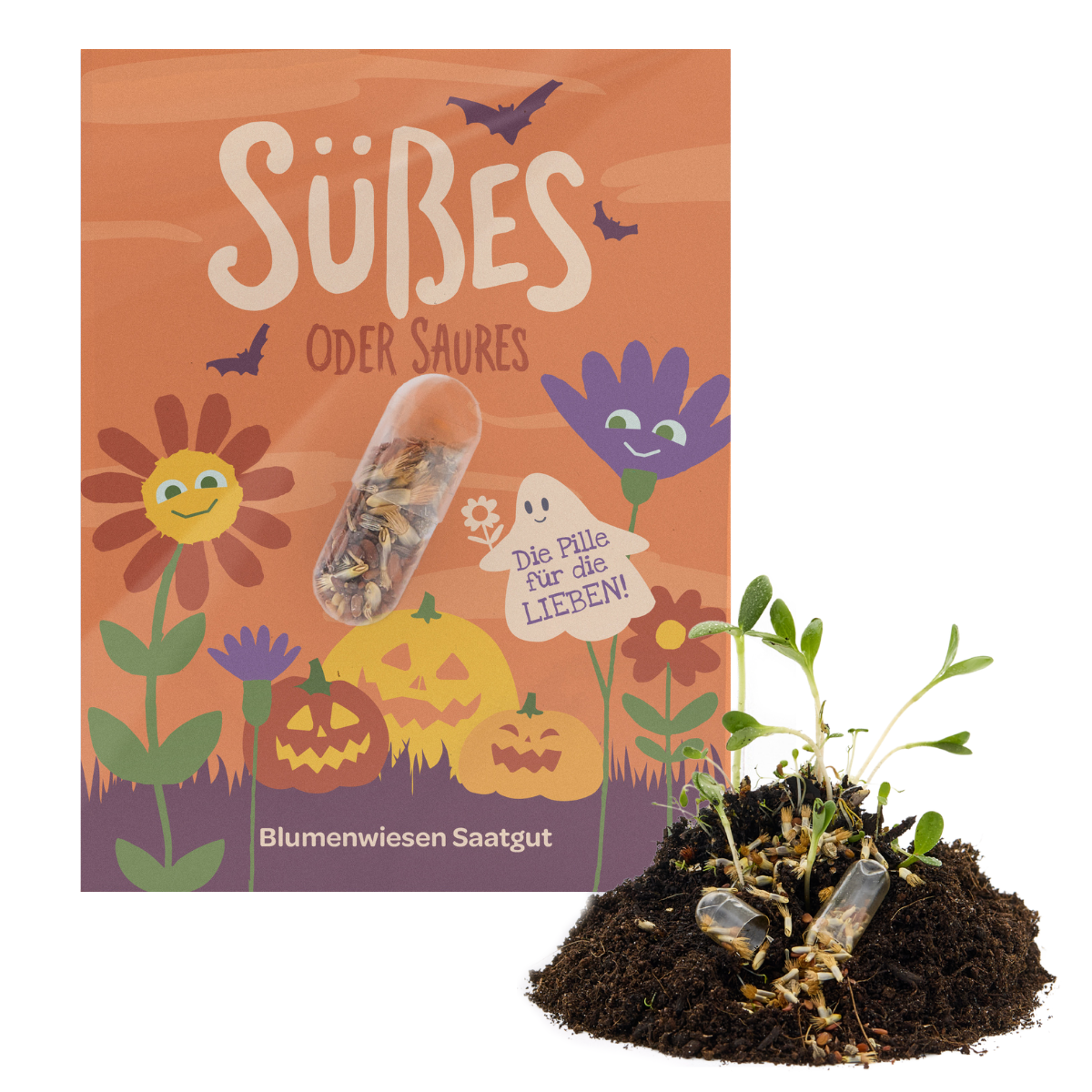 Pilule de graines Halloween "Des bonbons ou un sort" - Sucré