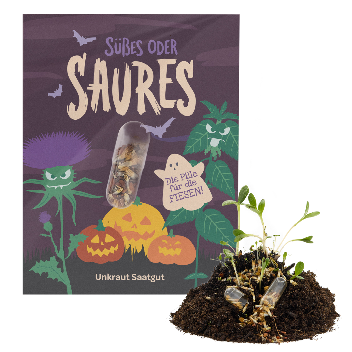 Pilule de graines Halloween "Des bonbons ou un sort" - Acide