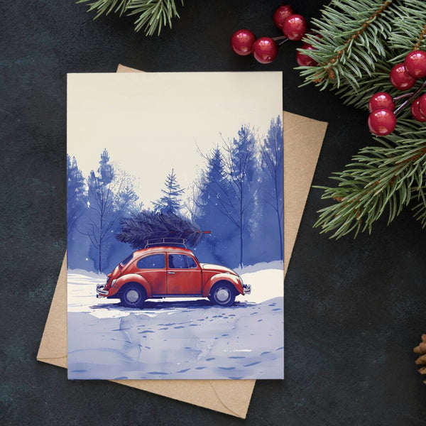 Carte de Noël « Achat d'arbre »