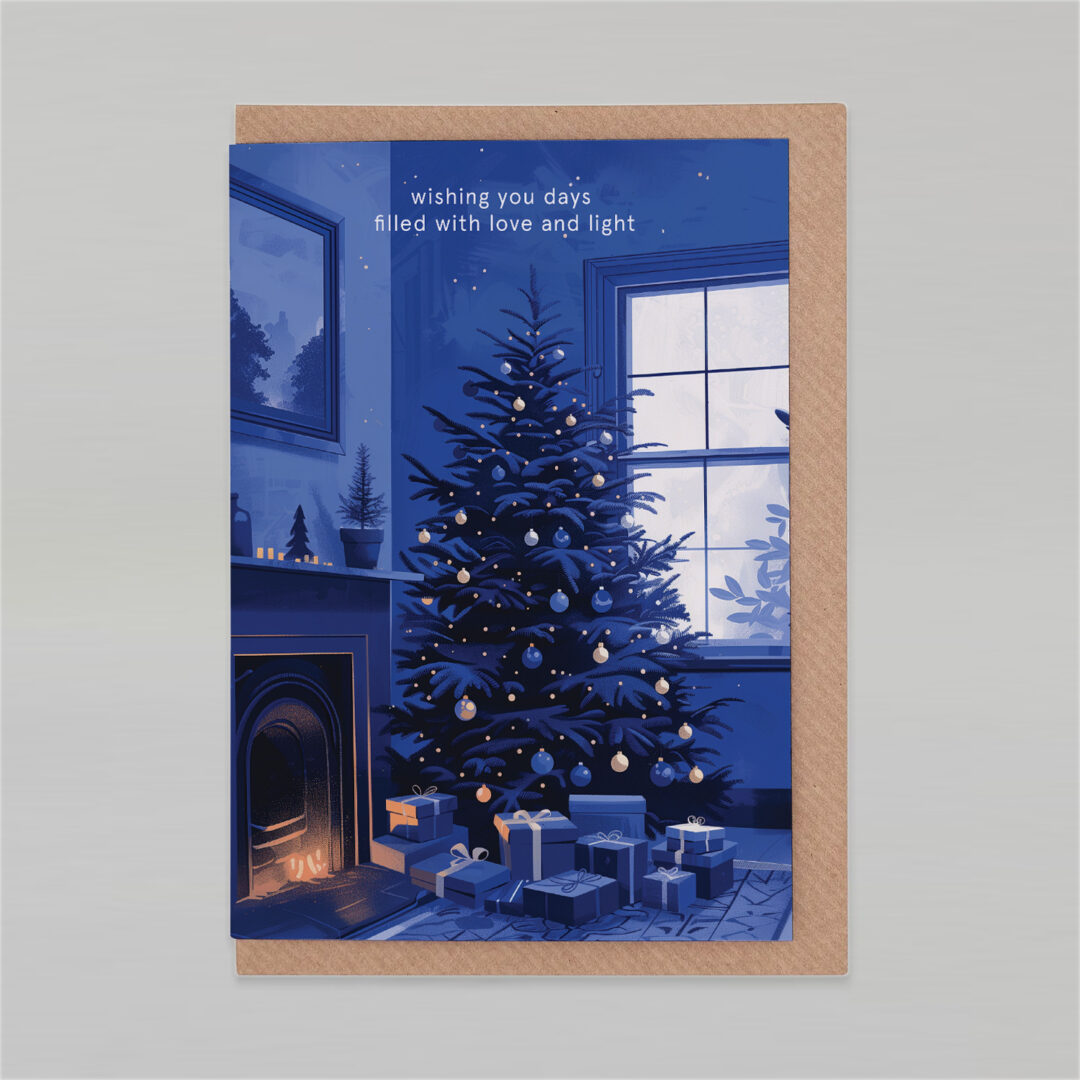 Carte de Noël « À la maison pour les vacances »