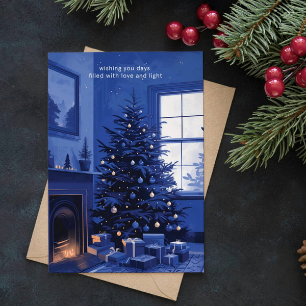 Carte de Noël « À la maison pour les vacances »