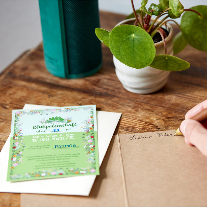 Parrainage de fleurs avec carte