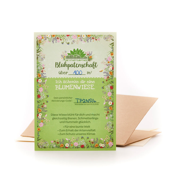 Parrainage de fleurs ouvert avec carte